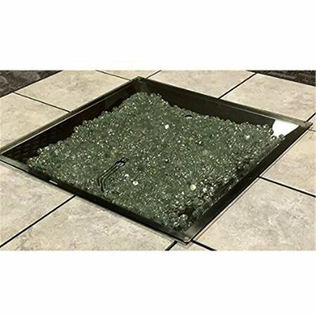 GREENGRASS Grey Glass Fire Pit Burner Cover 24 x 24 in. GR3687330